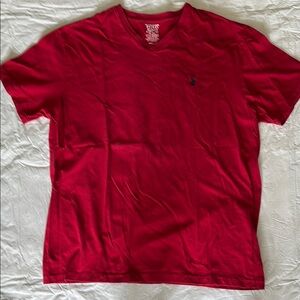 Polo by Raph Lauren Men's Red V-neck T-Shirt L